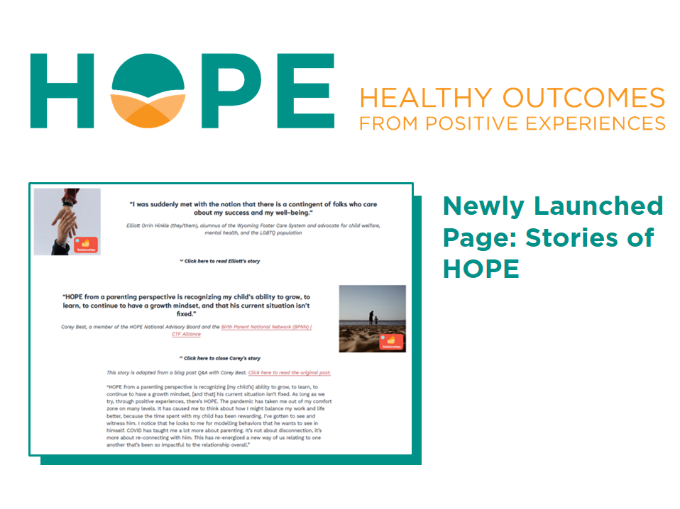 Newly Launched Page: Stories of HOPE