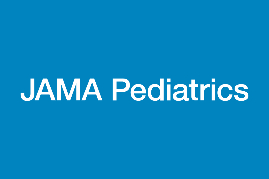 Jama Pediatrics Logo - White sans-serif type on medium blue background