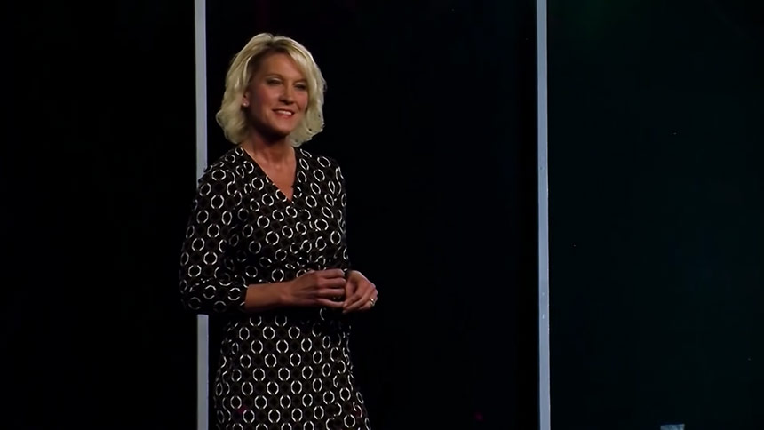 Video still of Martha Londagin giving a TED talk