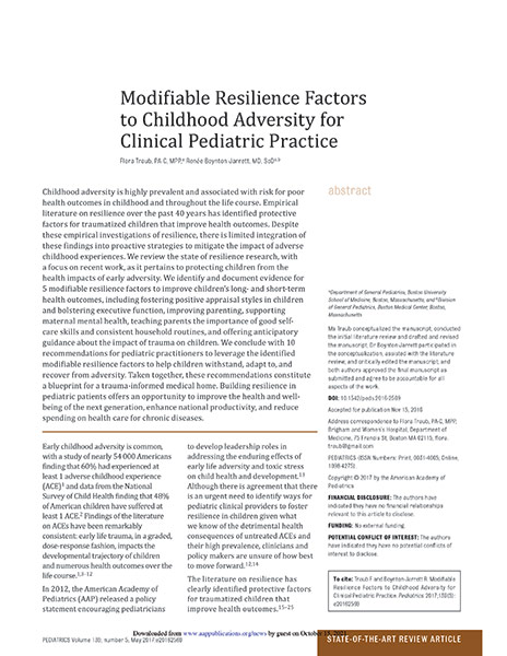 Cover of Modifiable Resilience Factors to Childhood Adversity publication