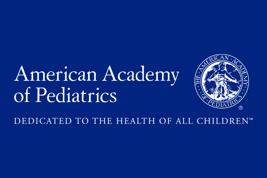 American Academy of Pediatrics Logo - Black serif type with round seal to right