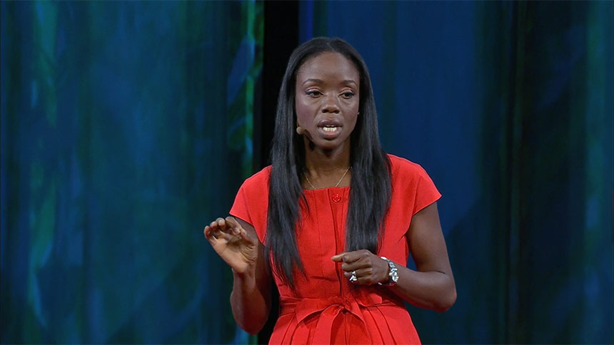 Video still of TED Talk with Nadine Burke Harris