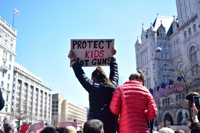 Girl protesting guns
