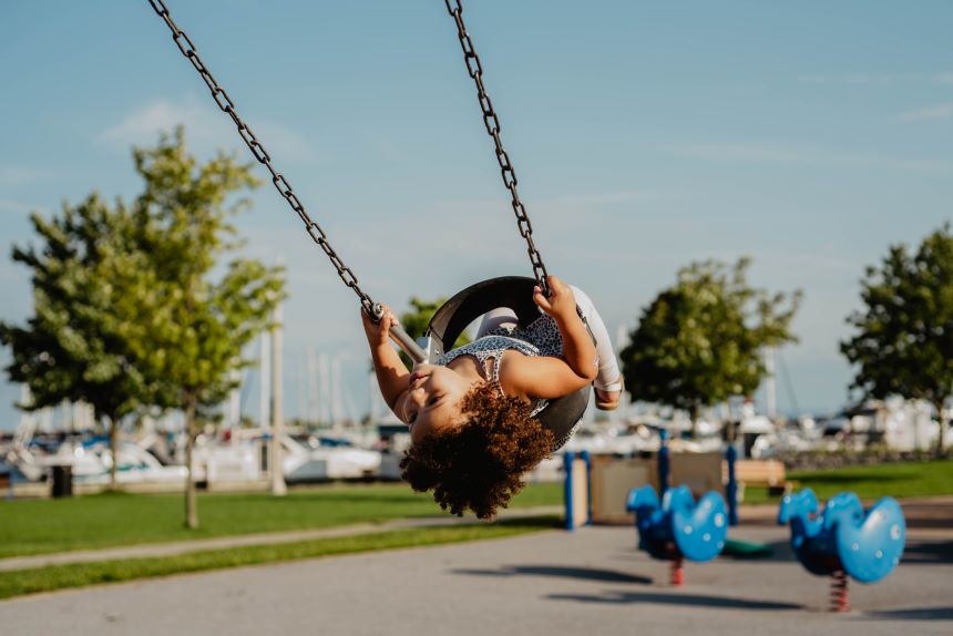 Child on swing