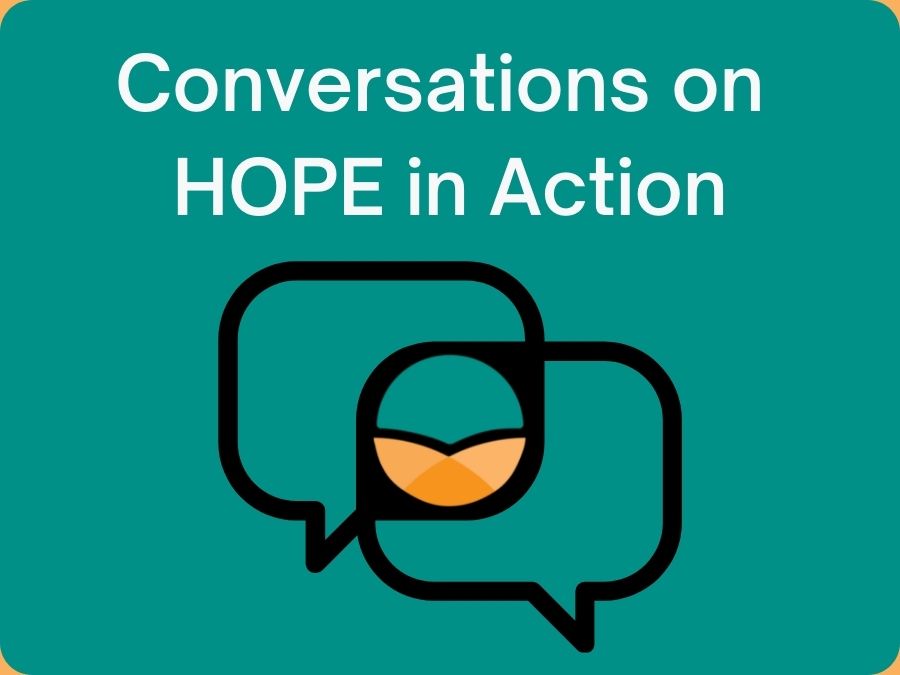 Speech bubbles with HOPE logo