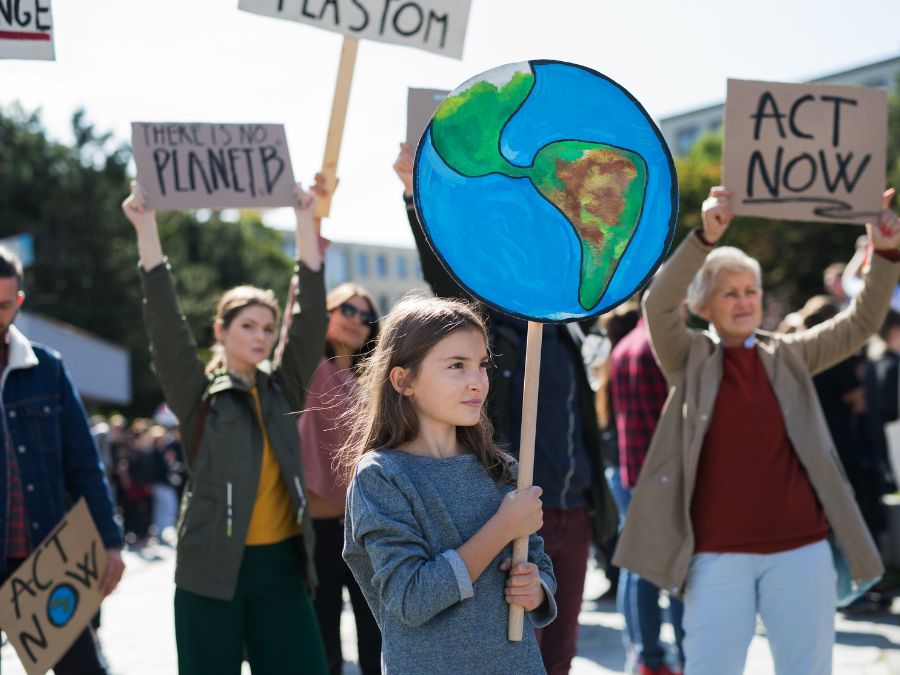 Youth advocating for climate justice.