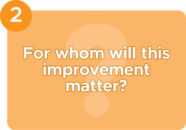 Text with "For whom will this improvement matter?"