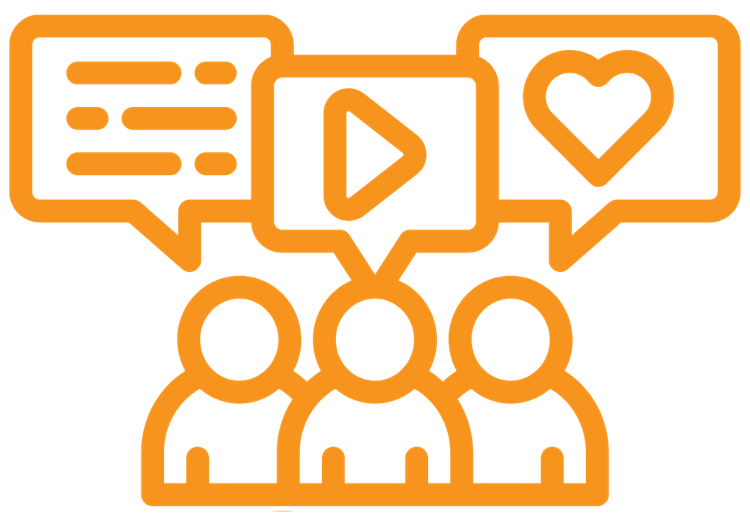 Graphic of people conversing