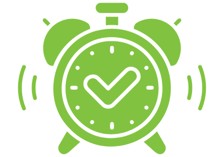 Graphic of an alarm clock ringing