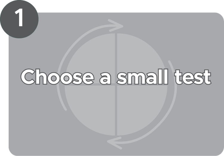 Text with "Choose a small test"
