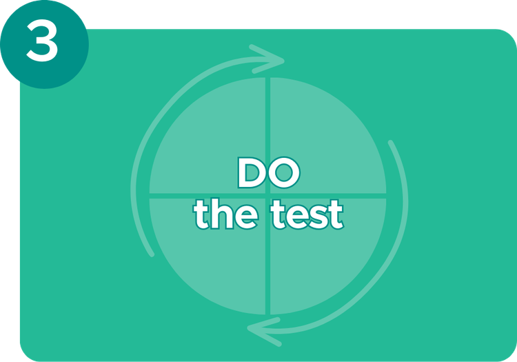 Text with "Do the test"
