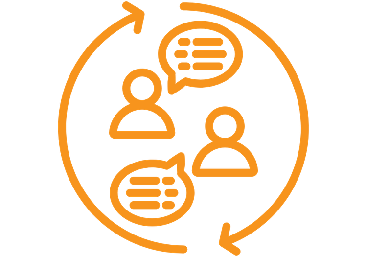 Graphic of people talking to each other