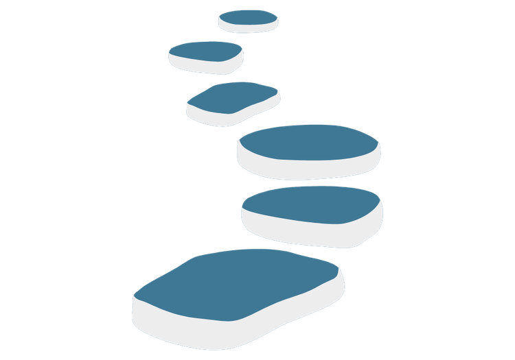 Graphic of a series of stepping stones