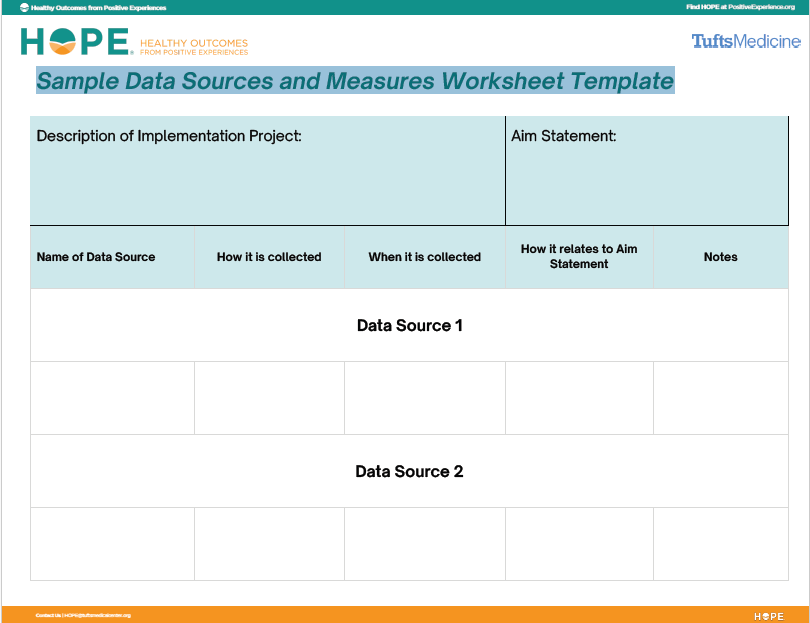 Screenshot of Sample Data Sources and Measures Worksheet Template resource