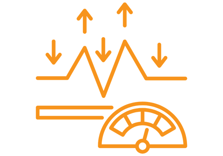 Graphic of a up-and-down line