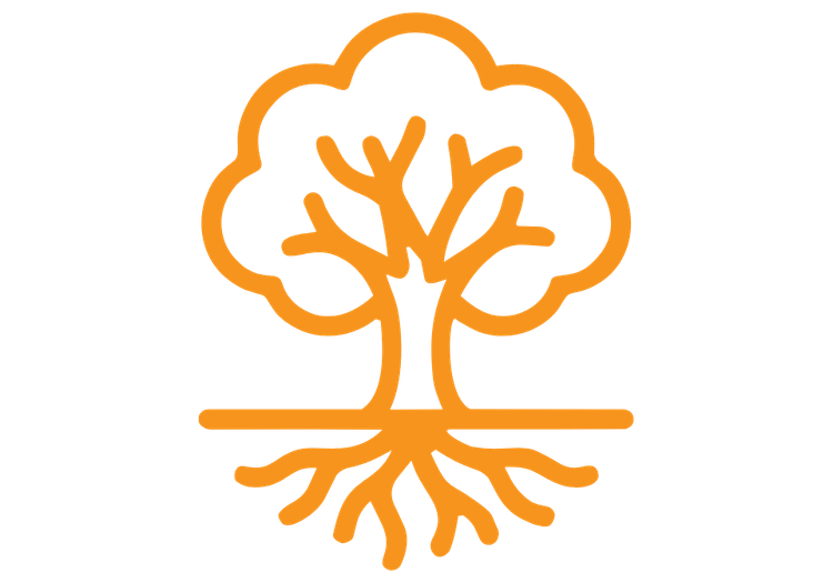 Graphic of a tree with roots